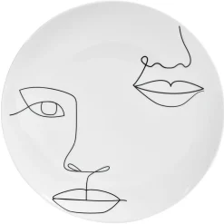 Assiette plate en porcelaine blanche