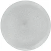 Assiette plate en verre strié gris argenté