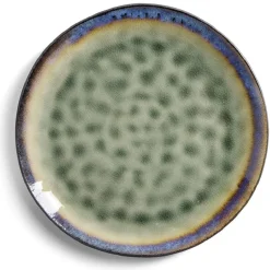 Assiette plate grès vert Ø27,5cm
