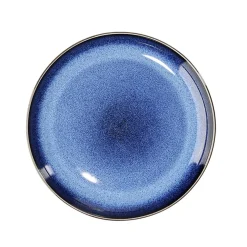 Assiette plate Météor en porcelaine bleu Ø20cm