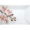 Assiette plate rectangulaire design Orchidée