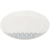 Assiette plate ronde en verre Eleni motif géométrique