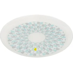 Assiette plate ronde en verre Boreas motif géométrique