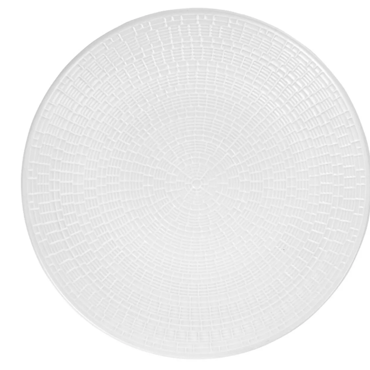 Assiette plate ronde faïence design Zebra uni blanc