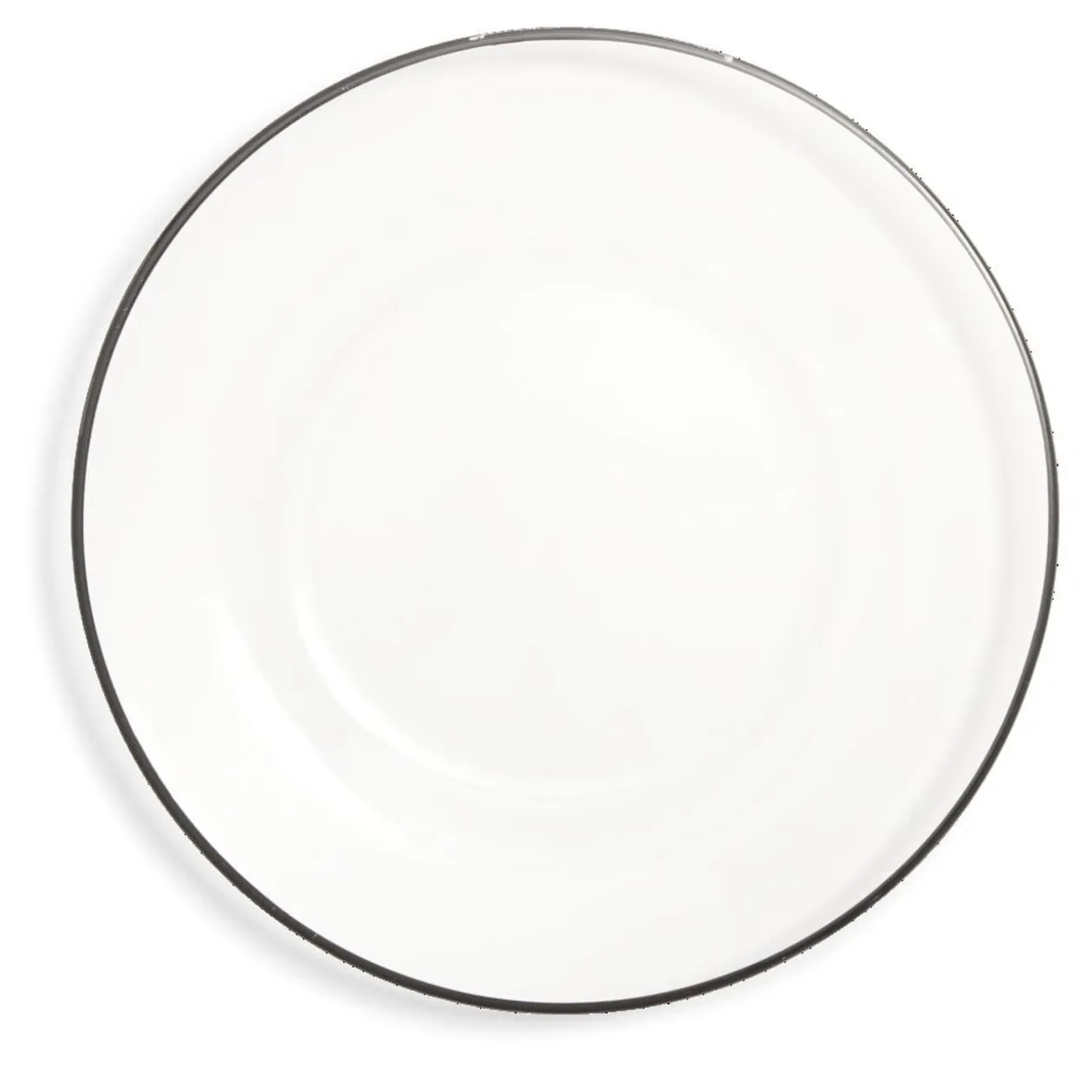 Assiette plate ronde liseré noir verre transparent Ø26cm