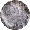 Assiette plate ronde motif ardoise gris et noir