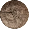Assiette plate ronde motif rondin de bois marron
