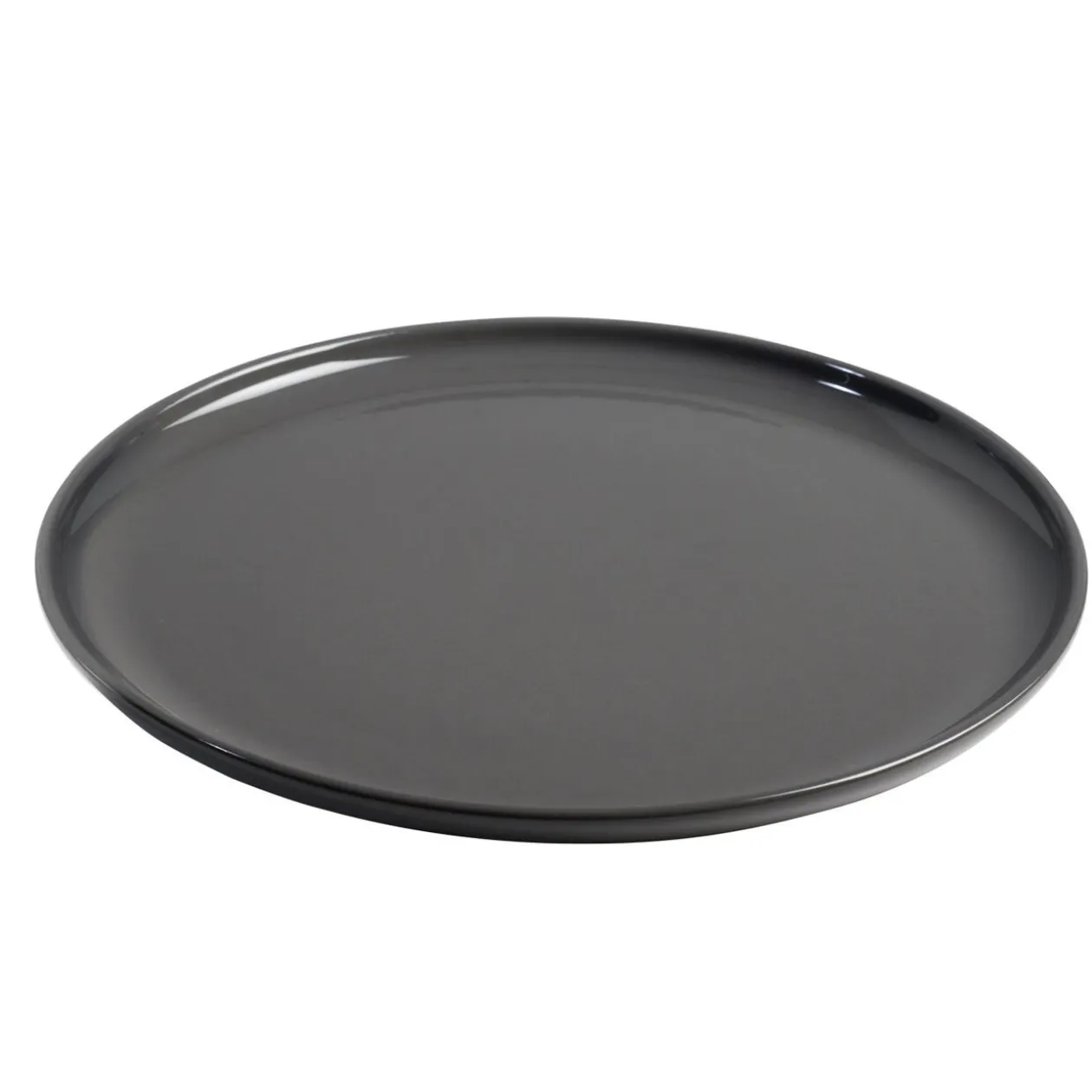 Assiette plate ronde Oslo grise