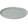 Assiette plate ronde Oslo vert d'eau