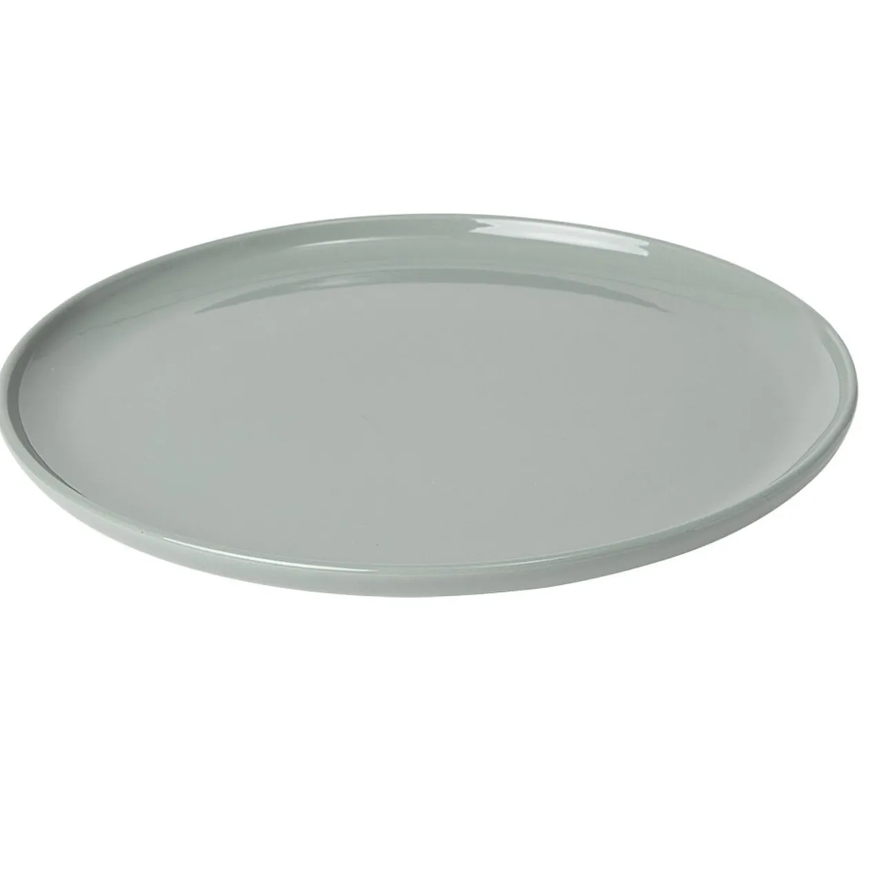 Assiette plate ronde Oslo vert d'eau