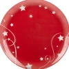 Assiette plate rouge design étoiles