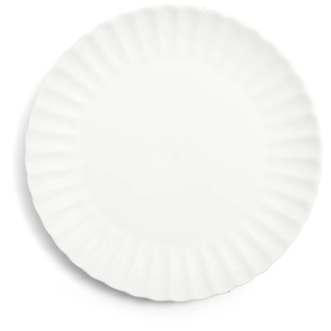 Assiette plate Venise rebord ondulé faïence blanc Ø26cm