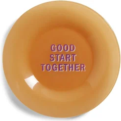Assiette plate verre coloré avec message Ø20cm - 3 modèles
