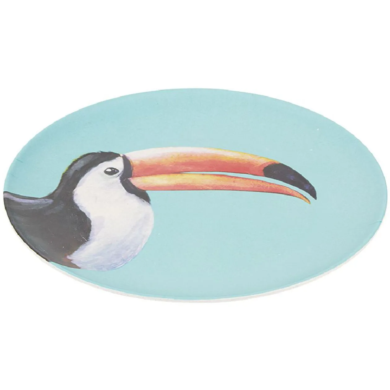 Assiette ronde en résine mélaminée design exotique