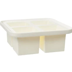 Bac à glaçon XXL en silicone 4 compartiments blanc/bleu