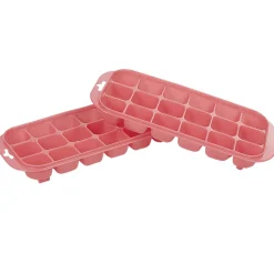 Bac à glaçons en plastique rose 18 compartiments x2