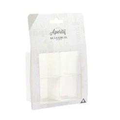 Bac à glaçons XXL 4 compartiments silicone blanc