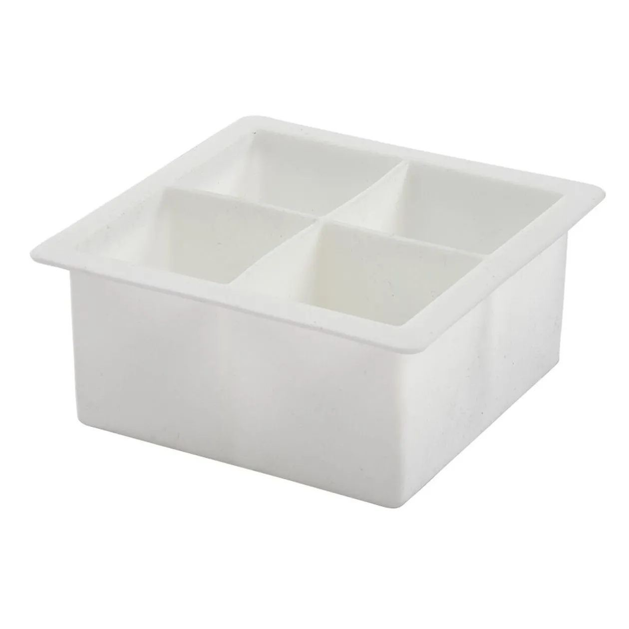 Bac à glaçons XXL 4 compartiments silicone blanc