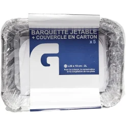 Barquette en aluminium 2L par 5