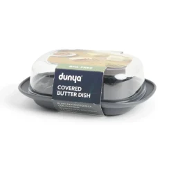 Beurrier plastique sans BPA transparent ou gris 17,4x12,5xH6cm