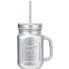 Bocal avec paille argenté 460 ml