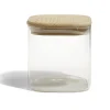 Bocal de conservation 60cl en verre avec couvercle en bois