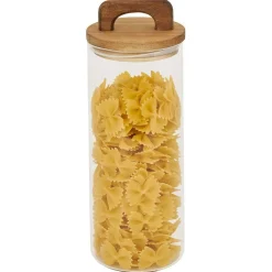 Bocal de conservation 1,1L en verre avec couvercle en bois Ø9,5xH20cm