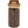 Bocal de conservation 800ml en verre avec couvercle en bois Ø9,5xH14cm