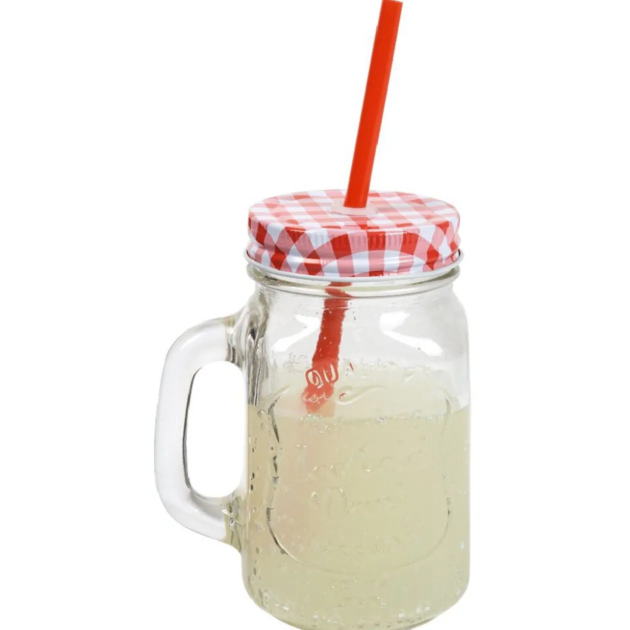 Bocal en verre + paille 500 ml