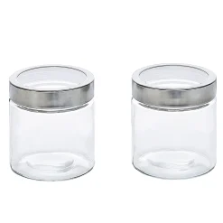 Bocal en verre avec couvercle hermétique 800 ml x2