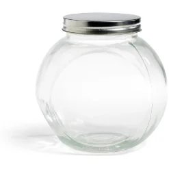 Bocal en verre transparent couvercle métal 2000ml - 16x11,5xH.16cm