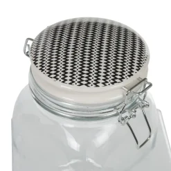 Bocal hermétique transparent avec couvercle design ethnique 1,5 L