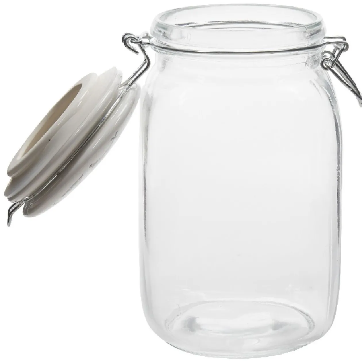 Bocal transparent avec couvercle design carreau de ciment 1,5 L
