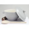 Bol à soupe gris avec couvercle