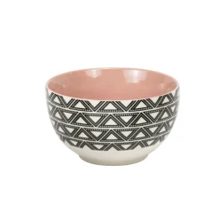 Bol en porcelaine motif graphique noir blanc