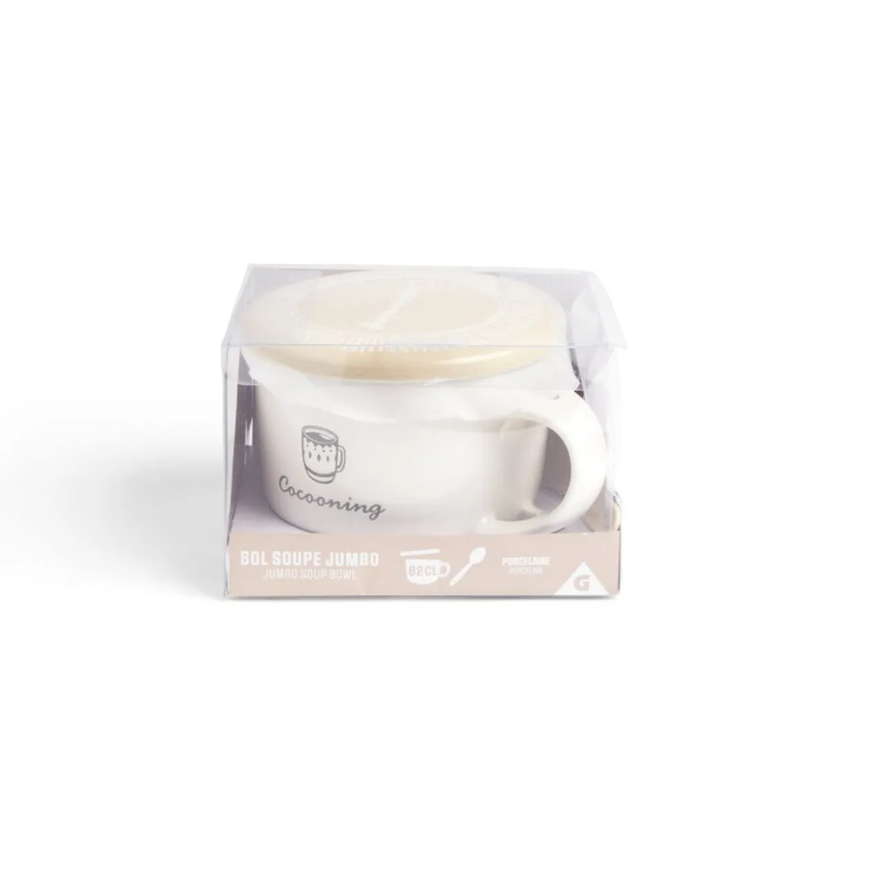 Bol jumbo 62cl avec cuillère et couvercle cocooning