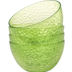 Bol plastique vert martelé x4