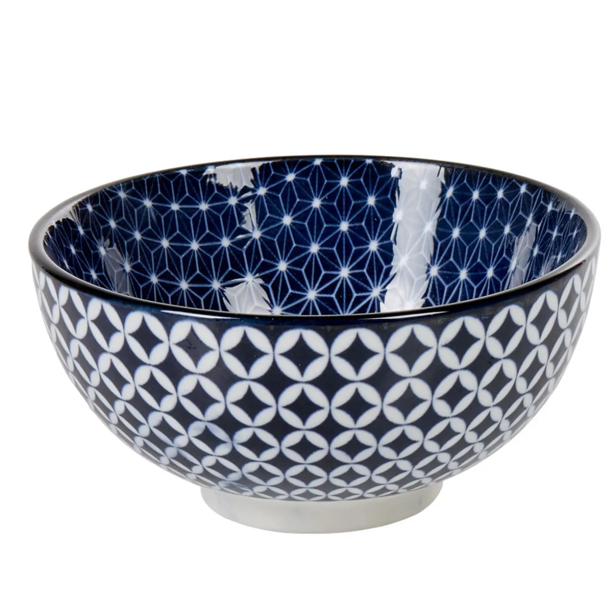 Bol rond Olympe motif graphique bleu blanc