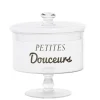 Bonbonnière sur pied transparente Petites douceurs