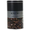 Boîte à café ronde en métal décorée noir