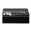 Boîte à chocolat rectangulaire en métal décorée marron