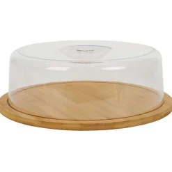 Boîte à fromage bambou et plastique Ø28,5xH9cm