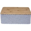 Boîte à pain métal design géométrique et couvercle bambou