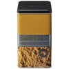 Boîte à pâtes carrée en métal décorée jaune moutarde