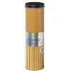 Boîte à spaghettis ronde en métal décorée jaune moutarde