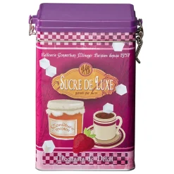 Boîte à sucre en métal design vintage luxe rose fuchsia
