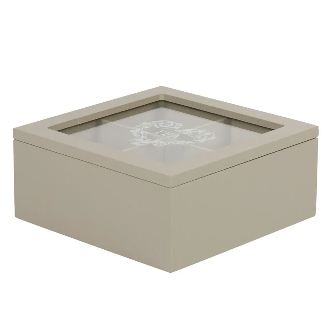 Boîte à thé bois gris