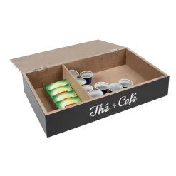 Boîte à thé et café zigzag noir blanc et jaune