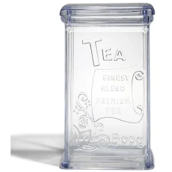 Boîte à thé 500g en plastique transparent 11,5x9xH19cm