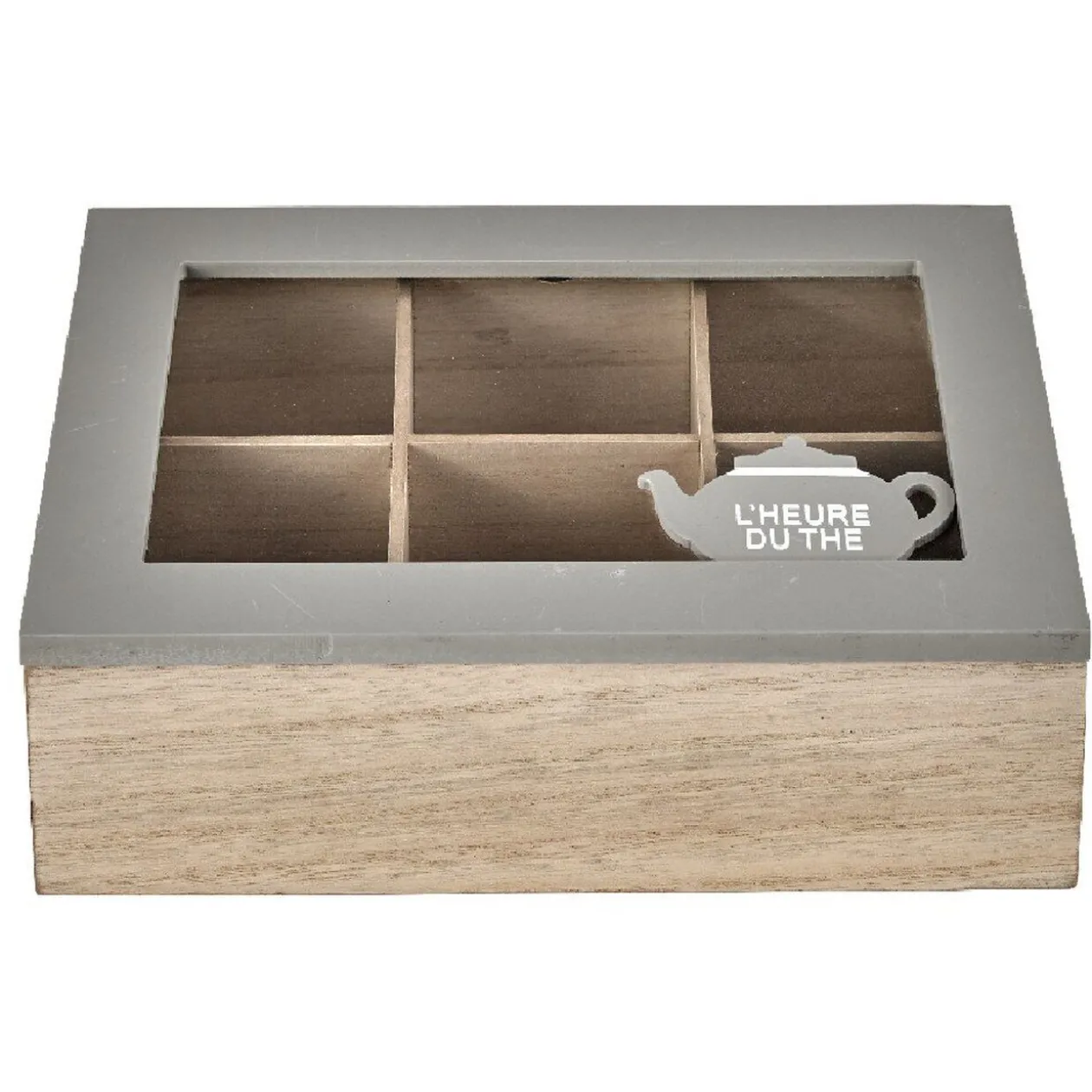 Boîte à thé mdf beige taupe